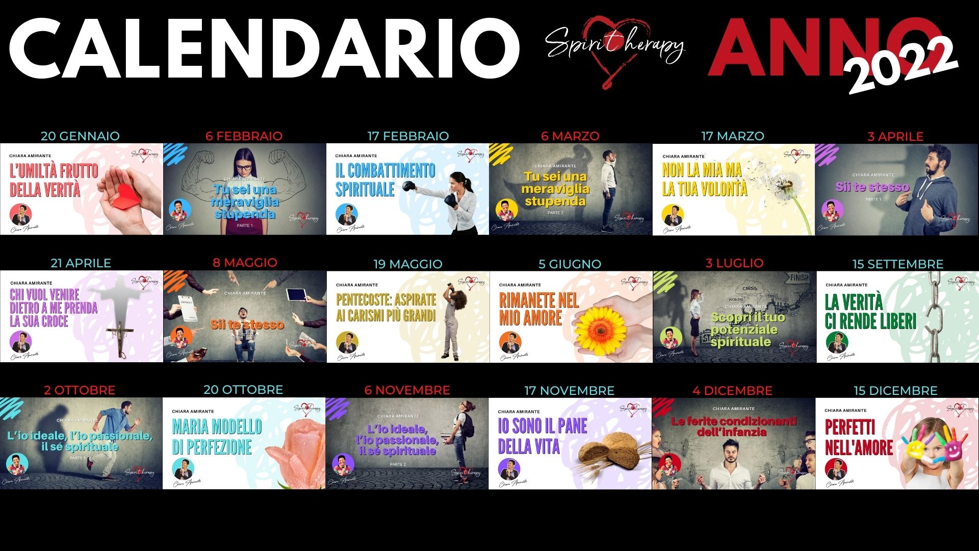 Calendario Spiritherapy 2022 - Chiara Amirante